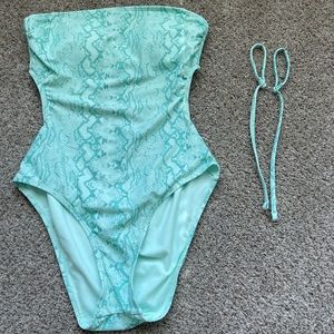 Womens blue full swimsuit